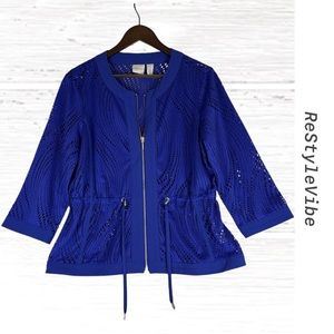 CHICO’S ZENERGY Women’s Size 1 US MEDIUM Jacket Coat Lightweight Athleisure